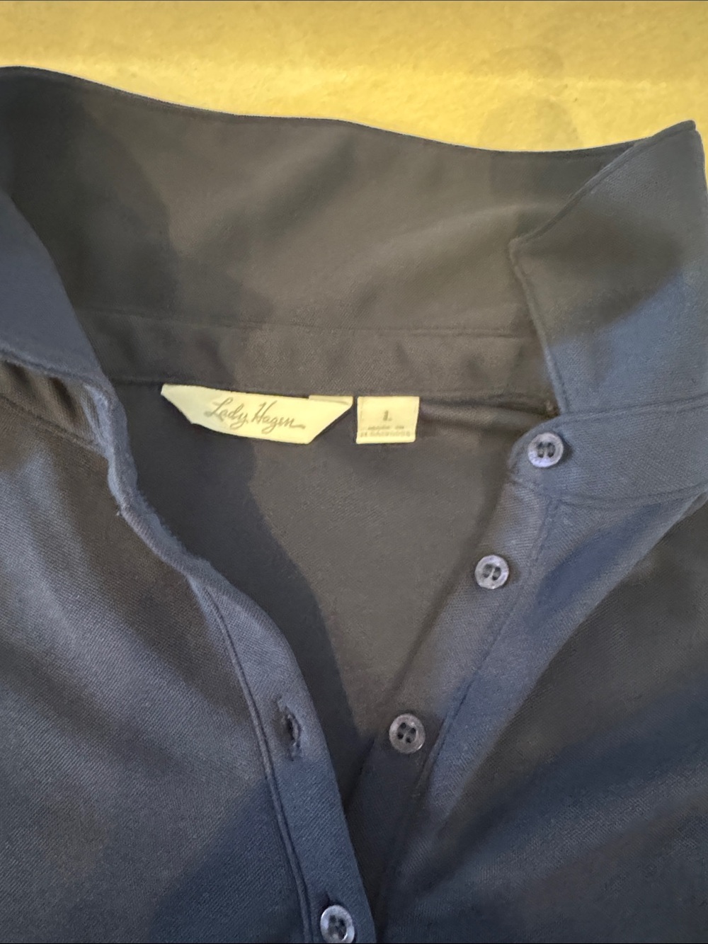 Lady Hagen Navy Tank-Style Polo with Button Placket
